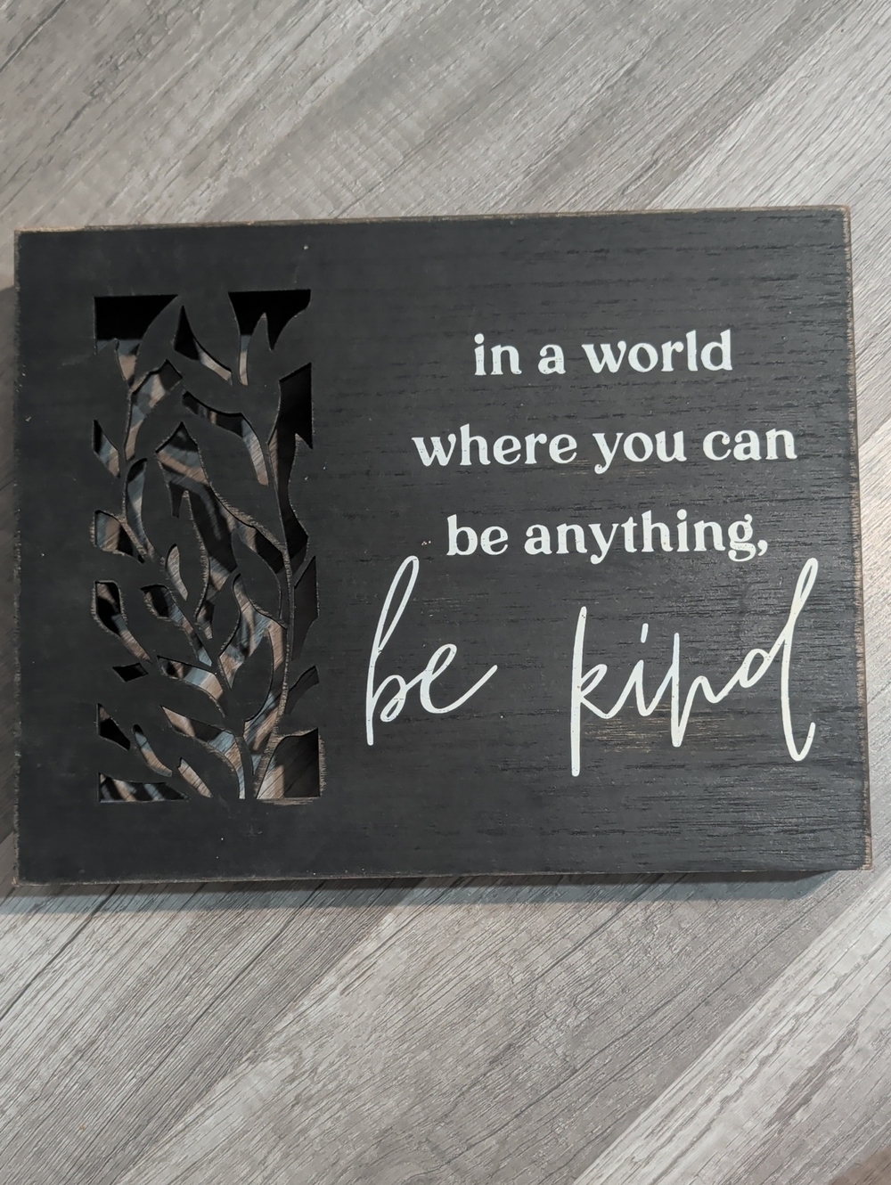 Be Kind Black Wooden Wall Sign - Inspirational Home Decor